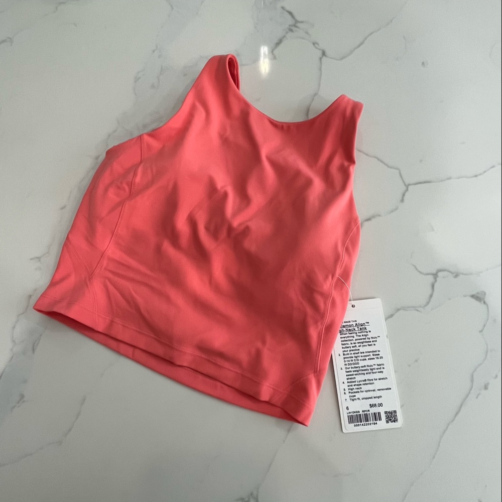 NWT Lululemon High Neck Align Tank Raspberry Cream 6
